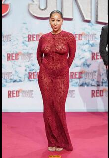 Ayame - braless in tight see through dress at Red One' world premiere, Berlin - November 2024