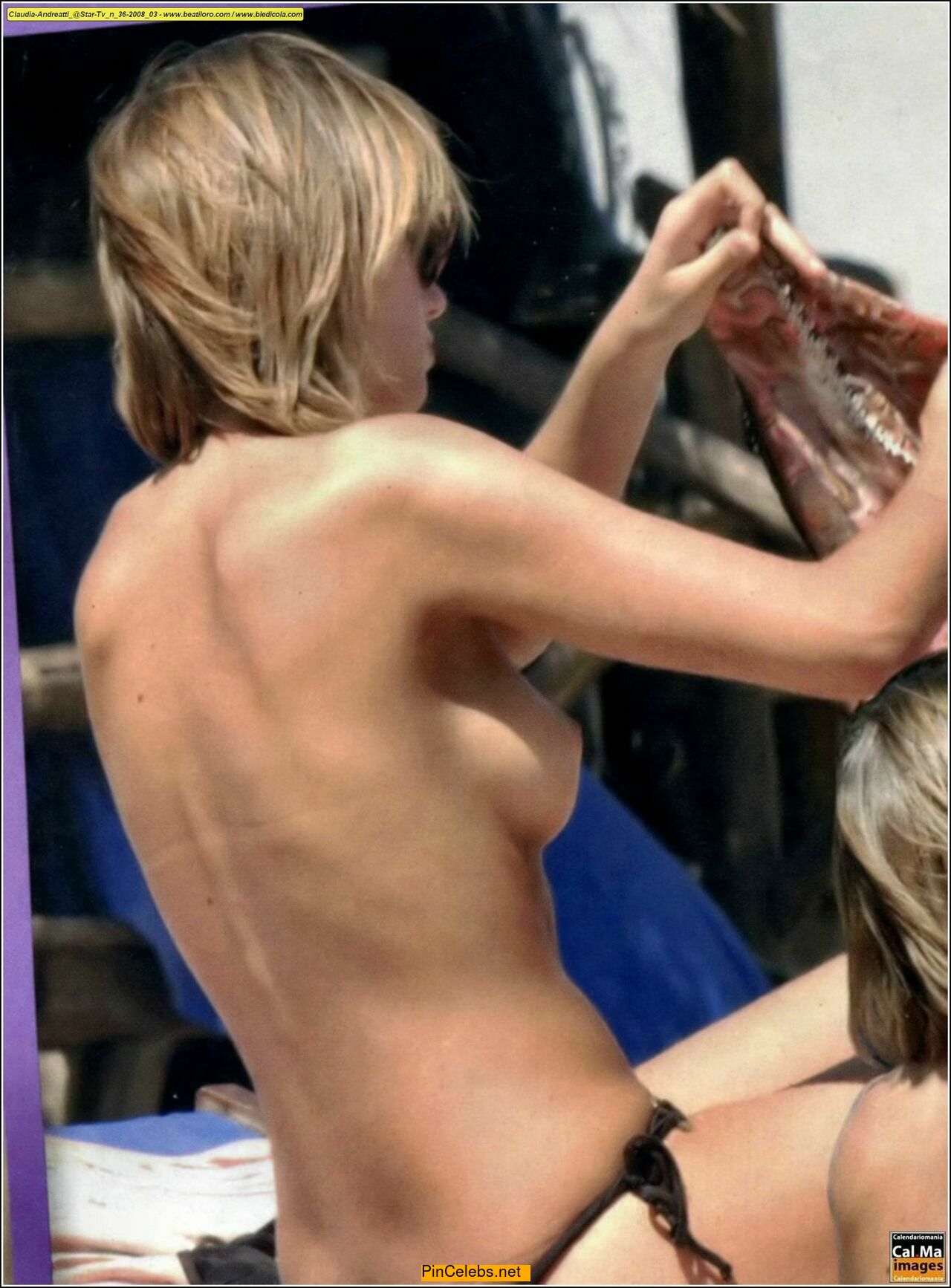 Miss Italia 2006 Claudia Andreatti topless paparazzi photo