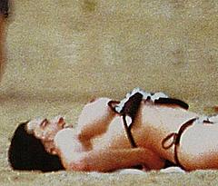 Beatriz Rico sunbathing topless