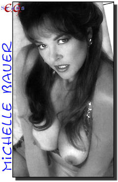 Michelle Bauer topless black-&-white photo