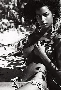 Ebonee Davis sitting topless