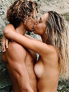Alexis Ren naked kissing