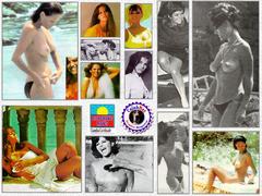 Italian actress Claudia Cardinale sexy, topless and naked collage