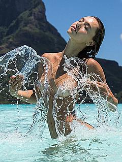 Alexis Ren naked in a water